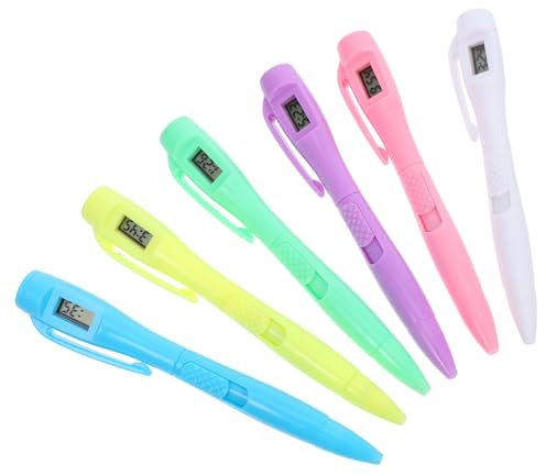 STOBOK 6 StüCk Chronographen-kugelschreiber Uhr Eingebetteter Stift Zeitstift Mit Feiner Spitze Schreibstift Mit Uhr Schreibgerät Mit Feiner Spitze Prüfungsfreundlicher Stift Plastik 6st