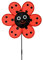 Gartenstecker Windrad 33x70cm Kunststoff Marienkäfer - Indoor & Outdoor Blumenstecker Windmühle für Garten Balkon - Pflanzenstecker Deko Windspiel - Gartendeko Außendeko - Rot Schwarz