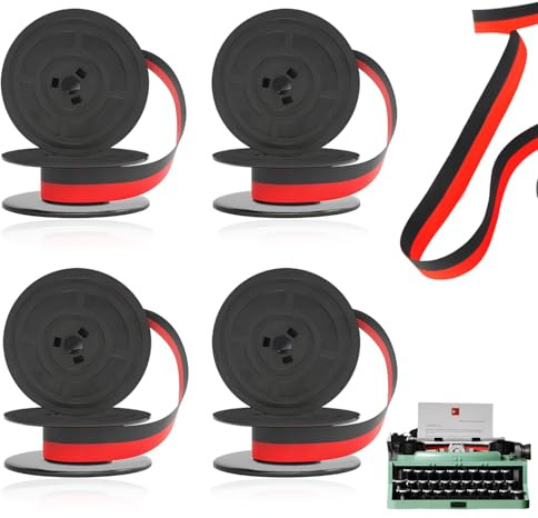 YUJUVI Ruban encreur pour machine à écrire DIN 2103 avec Olivetti GR4-4 pièces noir/rouge Ruban encreur de haute qualité pour des résultats d'impression clairs et précis