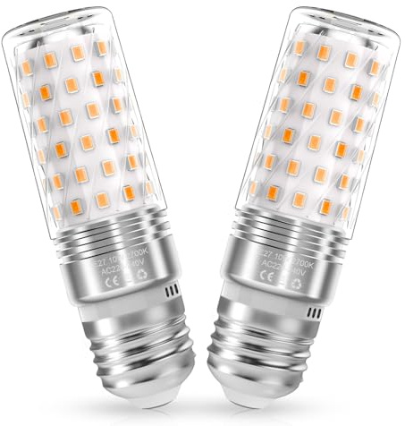 Liyade E27 LED-Lampen 10 W, 2700 K, 1400 lm, 2er-Pack | Warmweiß, nicht dimmbar, 220 bis 240 V, ersetzt 140-W-Halogenlampen, kleine Maiskolbenform