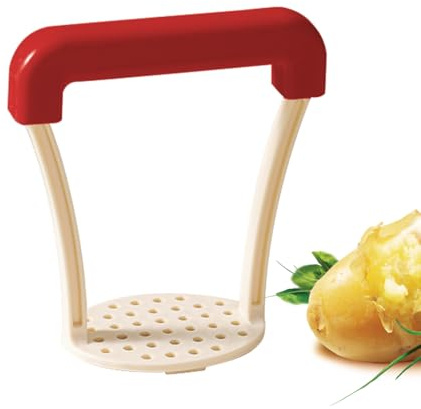 Machacador de patatas - Exprimidor de patatas - 13 cm Mango Prensa de mano para cocinar, hornear y trabajar verduras