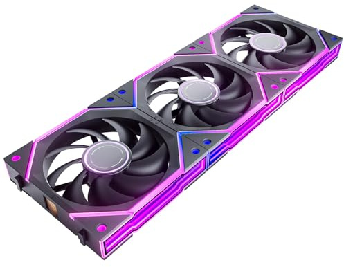 AsiaHorse NyotaUltra ARGB - Ventilateur pour PC (120 mm, 3 unités, RGB Daisy Chain [Infinity Mirror] [HDB] 58.5 CFM/2000 RPM/2.05MMH2O 4 broches PWN et 5 V 3 broches ARGB pour Asus Aura GIGABYTE MSI)