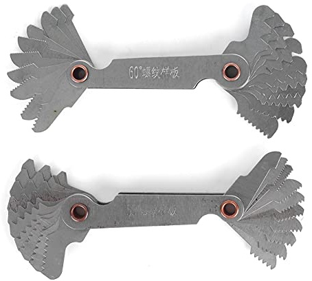 Jeu de jauges de filetage en acier inoxydable, 20 lames métriques 60° impériales 55°, outil de mesure du pas de vis pour l'usinage, le traitement et l'étalonnage des filetages