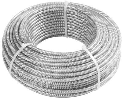 Cable de Acero Inoxidable 304 de 50 m, Suave, con Revestimiento de 3 mm, for elevación, tendedero 7x7.