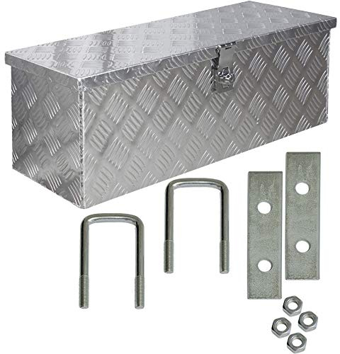 Trucky Truck Box Caisse de Transport Remorque Boîte à Outils Chequer Plaque en Alu D050 y compris matériel de montage