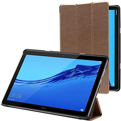 ebestStar - Hülle für Huawei MediaPad M5 Lite 10.1 Tablet 10.1, Slim Smart Cover (Ultra Dünn), Schutzhülle Etui, Ständer Case Cover, Gold