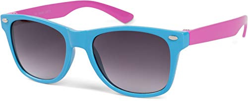 styleBREAKER barnsolglasögon i retrostil med UV400-skydd,HellBlå-Pink-Grå