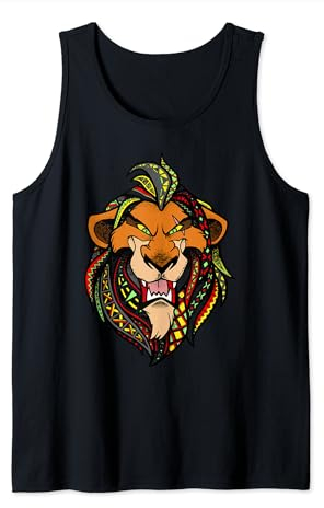 Disney Lion King Scar Pattern Fill Head Shot Portrait Débardeur