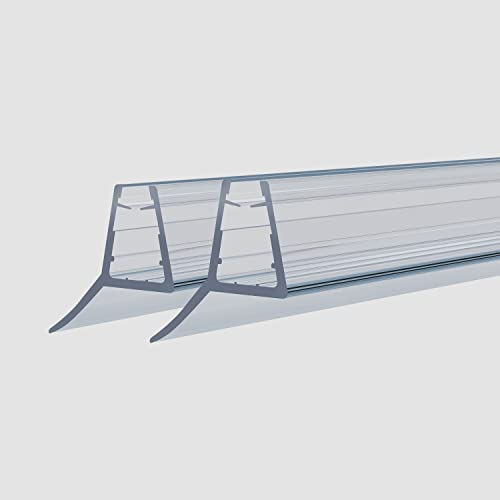 Dichtung 2x100cm Duschkabine Ersatzdichtung für 4mm 5mm 6mm gerade Glastür Stärken Duschtür Wasserabweisende einstellbare Duschdichtung Spritzschutz Bad Dusche glasdicke