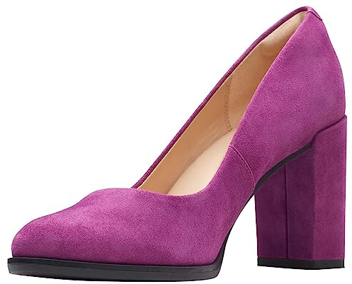 Clarks Femme Freva85 Court Escarpins, Daim Violet, 39 EU