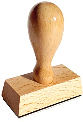 Stempelfritz Holzstempel 50x30mm - bis zu 7 Zeilen - mit Wunschtext personalisierbarer Namensstempel, Adressstempel oder Textstempel
