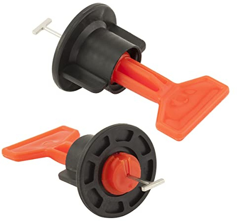 MidGard Mehrweg Nivelliersystem Fliesen-Verlegehilfe Nivellierset für Wand- und Bodenfliesen für Fugenbreiten 2-6 mm inkl. 12 speziellen Schlüssel aus Stahl und Kunststoff 300 Stk.