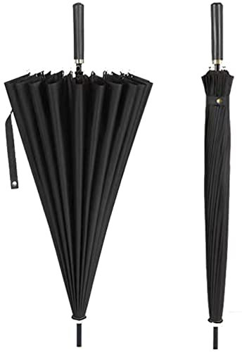 REOTEL 24 Bones Golf Regenschirm, großer überdimensionaler doppelter winddichter Regenschirm, automatischer klassischer Regenschirm, für Golf, Camping, Wandern, Rucksack, Angeln,Schwarz
