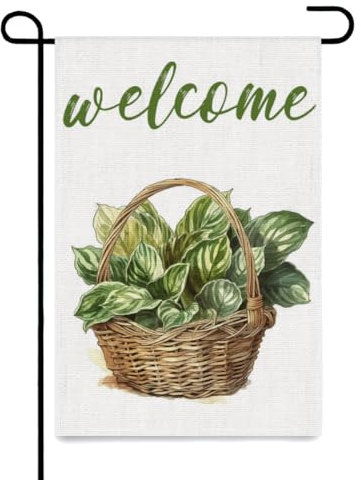 TopPacific Hosta 1115 Drapeau de jardin floral double face pour extérieur vertical vacances saisonnières, décoration de jardin et de chambre 30,5 x 45,7 cm