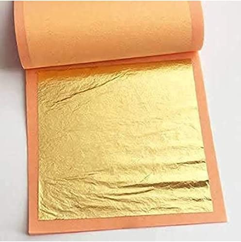 L.A. Gold Leaf Pure Gold Leaf Varakh Foils 10pcs 2'' x 3'' for Sweets Deco,Cake Baking,Chocolate,Supari,Serums,Ayurvedic Medicine,Decoration,Beauty Face Kits,Painting Arts