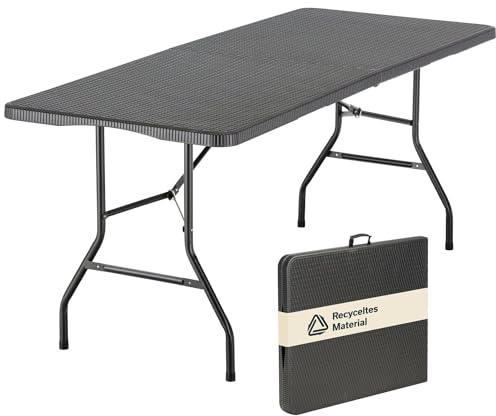 Skandika Klapptisch MASI | Gartentisch bis 200 kg belastbar, recyceltes HDPE-Material, Tisch klappbar, Stahlgestell, wetterfest, 180 cm, pflegeleicht | Balkontisch, Campingtisch