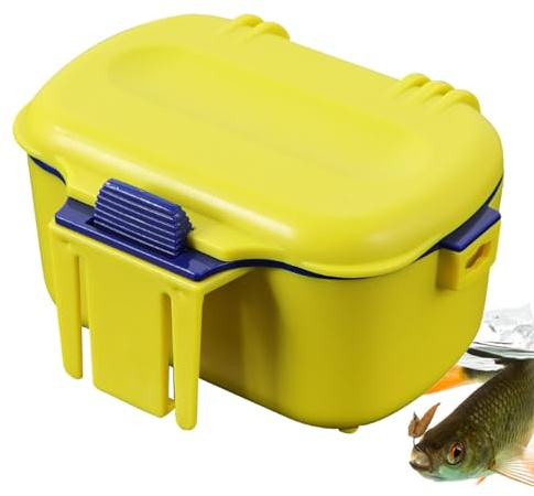 Boîte à appâts vivants - Étui de transport pour appâts vivants - Récipient isotherme pour appâts de pêche - Seau de rangement portable résistant à l'eau avec cordon pour ver de terre