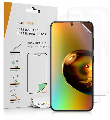 kwmobile Screen Protectors for Samsung Galaxy S25-3x Ultra-Clear Phone Screen Protector Films, Scratch Resistant, Touch Sensitive