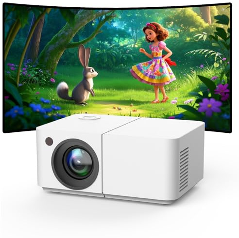 VenirCool H69 Lite-projektor, inbyggd 1080P miniprojektor för hem, bärbar Full HD-projektor med högtalare, kompatibel med smartphone, USB, AV-idealisk för utomhusfilmer i sovrummet