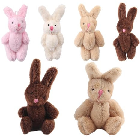 RYAN 8 Pezzi Mini Coniglietti Pasquali 8 cm Coniglietto Pasquale Peluche per Regalo Coniglio Pasquale per Casa Delle Bambole Decorazione Fai Da Te Bouquet