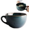 Tazas Grandes de Cerámica, Tazas de 700 ml, Ensaladeras, Tazón para sopa de Fideos, Cuencos para Cereales, Tazas para Capuchino, con asa, para Postres Lácteos, Avena, Verde Oscuro