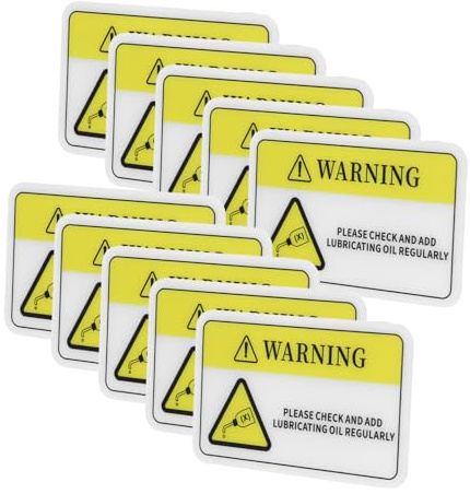 Veemoon 10 Autocollants de Sécurité Avertissement Haute Visibilité en PVC, pour Machines et Équipements, Auto-Adhésifs Imperméables, Chantier Entrepôt