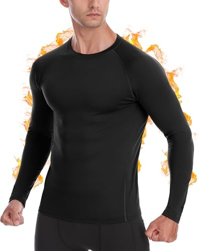 Roadbox 1/2 Pack Mens Thermal Base Layer Long Sleeve Fleece Compression Top