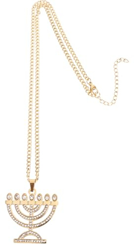 ifundom Collar de Mujer Colgante Menorah de Brazos Acero Inoxidable Dorado con Diseño Único y Ligero para Joyería de Cuello Elegante