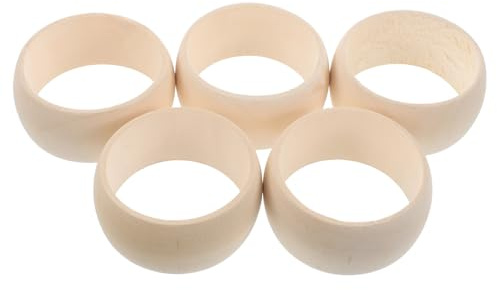 LIFKOME 5 Pezzi Braccialetti in Legno Naturale Non Finiti, Anelli Rotondi Beige per Gioielli Fai-da-te, Progetti di Pittura e Artigianato Elegante per Ragazzo Ragazza e Famiglia