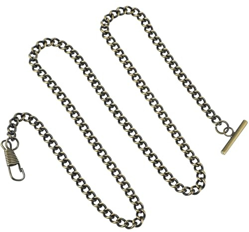 SAFIGLE Catena per Orologio da Taschino in Metallo Vintage Fermaglio a T da 65 Cm, Decorazione da Tasca Multifunzione per Abbigliamento Formale e Uso DIY