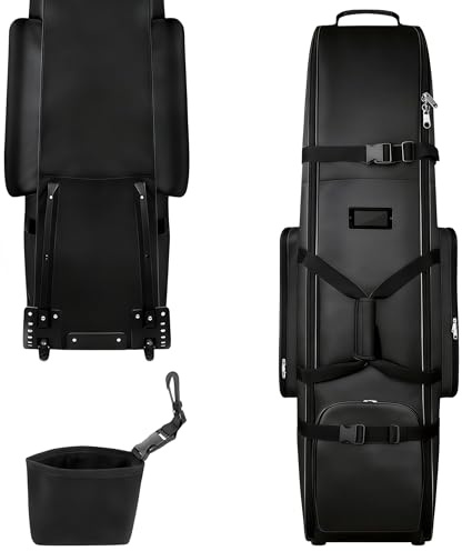 Sac de Voyage de Golf à roulettes Tissu Oxford 900D épais imperméable Housse de Transport pour Clubs de Golf avec Sac de Nettoyage pour balles de Golf Sac de Voyage pour Avion et compagnies aériennes