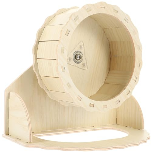 Beavorty Rueda de Ejercicio Silenciosa de Madera para Aumenta Actividad y Cuidado Hámster y Conejillo de Indias para Crecimiento Saludable en Mascotas Pequeñas