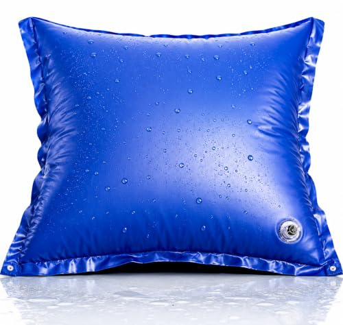 XXL poolkudde för poolskydd 120 x 120 cm inklusive rep – rund luftkudde, vintermedel för täckning i vinter och dåligt väder, tillbehör för pool baldakin