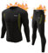 romision Thermal Underwear for Men- Long Johns Base Layer Fleece Lined Top and Bottom Set for Cold Weather crew neck Black M