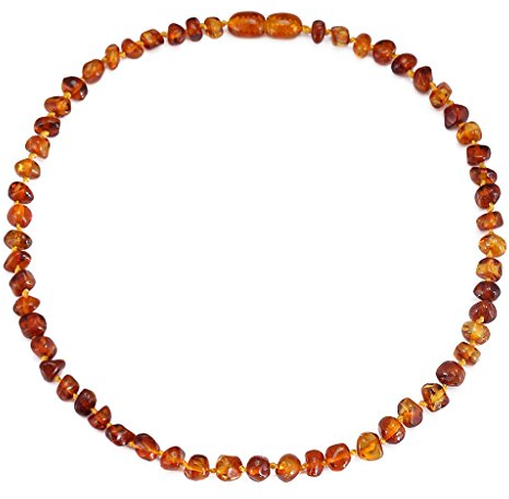 Cici's Story Bernsteinkette Baltischer Natur Bernstein | Länge ca. 40 cm (Cognac)