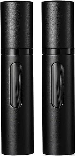 Perfume Atomiser Refillable Perfume Bottle for Travel, Leaking Proof Mini Empty Perfume Spray Bottle for Women and Men, 8ml - Matte Black & Matte Black