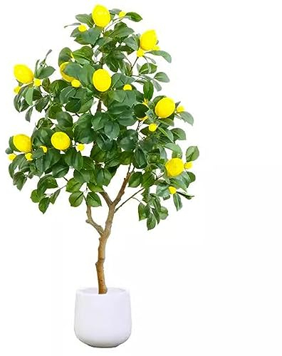 Konstgjord citronträd, 47,24 IN falsk citronväxt, falsk växt falskt citronträd, citronfruktträd i plast för heminredning på kontor i vardagsrummet (storlek: 120 cm(47.24in))