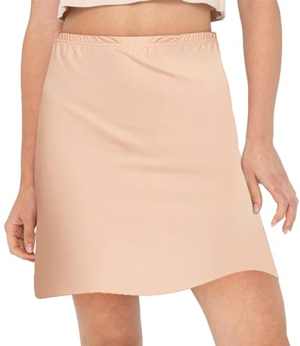 BORISCA Jupon sous Robe Femme, Couleur Chair Jupon Court sous Jupe pour Robe Transparente Invisible Jupons Femme (L)