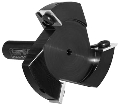DEEFIINE Fresa planadora de 12 mm, vástago de 60,3 mm de diámetro, fresa para fresadora superior con plaquitas reversibles, spoilboard, 3 flautas, fresadora CNC para madera