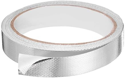 sourcing map Heat Shield Tape 0.78 x 32.8 Ft Waterproof Sunscreen Sound Insulation High-Temperature Resistance Silver Aluminum Tape Thickness for Automotive Repairs
