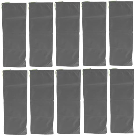 10 Uds Bolsas De Arena Contra Inundaciones, 9.8x27.6in Sacos De Arena Barreras De Inundación Absorbentes De Agua Vacías Profesionales A Prueba De Lluvia Para Puerta De Casa, Garaje Con Cordón(Gris)