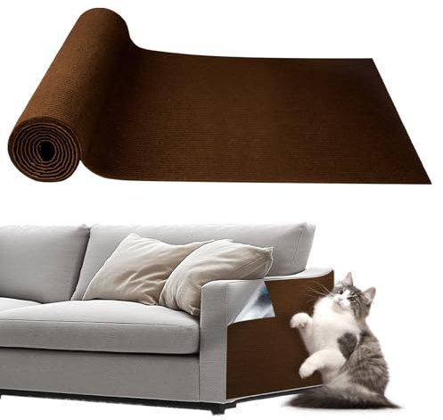 Storystore Självhäftande klösmatta för katt, repskydd, för soffa, kattträd (brun, 40 cm x 150 cm x 4 mm)