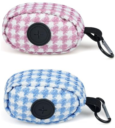 2 bolsas portátiles para residuos de perros, bolsas colgantes para excrementos de perro, dispensadores de residuos de mascotas con cremallera y accesorio, soporte para bolsas de excrementos de