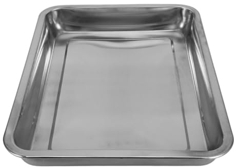 Stainless Steel Bird Bath Tub 45x35x4.8cm with Grooming, Parrot and Pigeon Shower Basin for Home and Pet Care Use