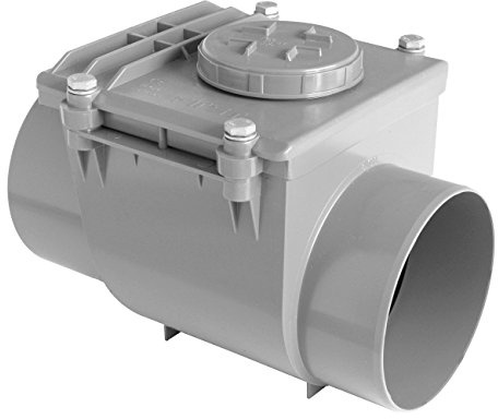 First Plast nrc160g Rückstauklappe aus PVC zum Kleben, grau, Durchmesser 160 mm