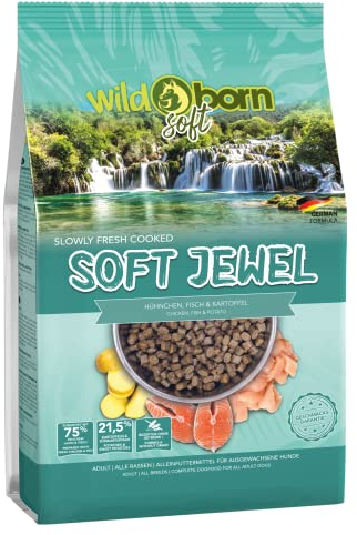 Wildborn Soft Jewel 12 kg getreidefreies Hundefutter mit 75% frischem Huhn & Fisch | extra Soft Hundefutter mit hohem Fleischanteil | getreidefreie Rezeptur aus Deutschland
