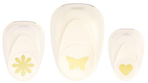 Vaessen Creative Stanzer Set - Motivstanzer - Herzen - 3 Stück - Tonpapier und Bastelmaterial bis zu 250 g/m² - zum Basteln Mit Papier und Scrapbooking