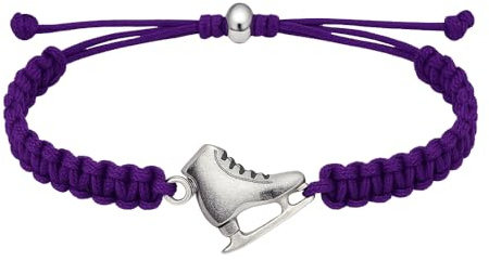 Sportybella Figure Skating Rope Bracelet - Skate Charm - Purple