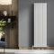 Go Bathrooms Pinta 1200 x 476mm Vertical Radiator White Flat Panel Double Column Tall Upright Radiator White Wall Mounted Central Heating Includes Mounting Brackets