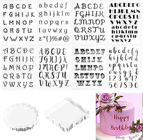 THATSRAD 8 Stück Buchstaben Stempel Fondant Kuchen Stempel Alphabet Buchstabenstempel Kekse mit Stempel Untersetzer Fondant Cookie Keksformen Backen Werkzeuge Kuchen Stempel für Fondant DIY Torte